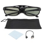 Dlp link 3d glasses 144hz rechargeable high light transmission 3d active shutter glasses for all 3d dlp ...