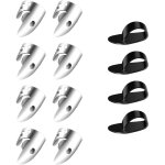 Doigts de m�diator r�glables, m�diators de guitare comprenant 8 m�diators en acier inoxydable argent� ...