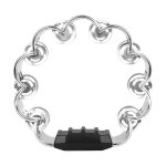 Double couche fleur de prunier forme cloche a main, tambourin portatif, argent