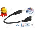 Double jack prise iphone femelle male vers repartiteur audio casque splitter pour auxiliaire ecouteurs ...