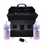 Double machine  bulles pro - jusqu' 8m de distance, capacit 3l - tlcommande et 2l de liquide inclus, ...