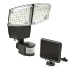 Projecteur solaire led double detecteur mouvements 1100lm