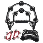 Double range tambourin pied tambourin ensemble, demi lune tambourin mtal jingles a la main percussion ...