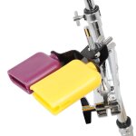 Double sambago bell latin music, jaune, violet cowbell, haut, bas, son, heurtoir, tambour, persch, tingpart ...