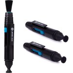Double stylo de nettoyage avec pinceau et 2 tampons en velours pour nettoyer les objectifs, les lentilles, ...