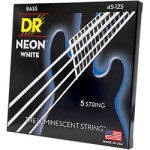 Dr nwb5 - 45 - hi - def neon - white, jeu guitare basse, 5 cordes medium 45 - 125