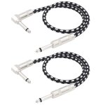 Droite angle droit 1 / 4 pouce cble pour instrument court ts cble pour guitare lectrique amp cord ...