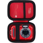 Dur etui housse cas compatible avec kodak pixpro wpz2 appareil photo num�rique compact (rouge + noir) ...