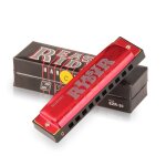 Easy rider 10 trous c key diatonic blues harmonica, rouge