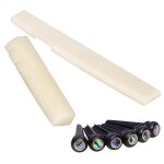 Ebony bridge end pins abalone + dot ivoire bone saddle nut pour guitare acoustique