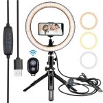 Eclairage ring light  led avec trpied et support mobile, clairage annulaire pour photographie et diffusion ...