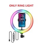 Eclairage ring light rgb de 10 pouces avec tr�pied pour photographie, �clairage de studio youtube, diffusion ...