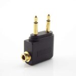 Ecouteurs pour avion, 3. 5mm, convertisseur audio mono, prise de voyage, adaptateur de sparation, plaqu ...