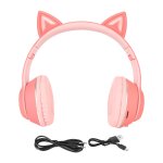 couteurs bluetooth pour enfants, oreilles de chat, mode filaire sans fil, casque pliable, avec micro, ...
