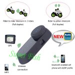 Ecouteur bluetooth pour interphone moto t - com fm 2 coureurs bt interphone moto intercomunicador + micro ...