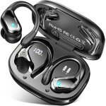 Ecouteurs bluetooth sans fil sport, 75hrs ecouteurs bluetooth 5. 4 avec st�r�o hifi 3d, 4 enc r�duction ...