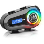 Ecouteurs casque moto, h4mecran lcd & 6 eq modes kit main libre moto casque scooter sans fil avec ...