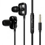 Ecouteurs filaires super bass 3. 5mm, oreillettes de sport avec microphone intgr, adapts aux tlphones ...