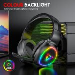 Ecouteurs filaires bluetooth rgb avec micro, casque d'coute stro de jeu, son, 3. 5mm, pour pc, ps4, ...
