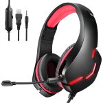 Ecouteurs filaires à led pour xbox one ps4 pc, casque de jeu hi - fi j10, oreillettes avec micro Ecouteurs filaires à led pour xbox one ps4 pc, casque de jeu hi - fi j10, oreillettes avec micro