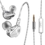�couteurs hifi intra - auriculaires � double bobine mobile de 3, 5 mm avec microphone, clair