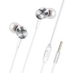 �couteurs hifi st�r�o intra - auriculaires portables avec micro pour casque � commande filaire, argent ...