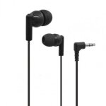 Ecouteurs intra - auriculaires  bobine mobile en pvc, oreillettes filaires noires, bon effet sonore ...
