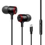 Ecouteurs intra - auriculaires de type c, oreillettes filaires contrles par fil mtallique, avec microphone, ...