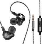 �couteurs intra - auriculaires � double bobine mobile de 3, 5 mm avec microphone, noir