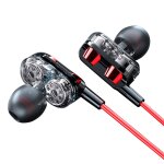 Ecouteurs intra - auriculaires filaires c52, contrle filaire, rduction du bruit, double bobine mobile, ...