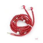 Ecouteurs intra auriculaires pour filles, 8 couleurs, bijoux, collier de perles, casque avec microphone, ...