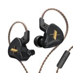Ecouteurs intra - auriculaires kz edx hifi incurv�s avec microphone, noirs (sensibilit� 112 db)