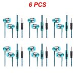 Ecouteurs intra - auriculaires universels tress�s avec microphone, oreillettes de dehors, st�r�o, basses, ...