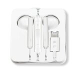 Ecouteurs iphone lightning filaires kit mains libres t�l�commande micro blanc