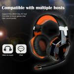 Ecouteurs de jeu g2000 avec fil et eclairage 3. 5mm, casque d'ecoute portable pour tlphone, pc, ps4, ...