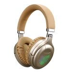 Ecouteurs sans fil 3d st�r�o pliables, oreillettes de jeu avec microphone, lumi�re led, radio fm, fente ...