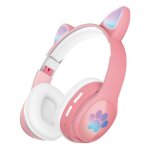 Ecouteurs sans fil avec micro led, oreillettes de chat mignonnes, casque de musique st�r�o, bluetooth, ...