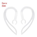Ecouteurs en silicone souple transparent 6mm, crochet d'oreille boucle clip casque