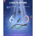 Ecouteurs sport de type collier avec micro, casque bluetooth 5. 3 avec un son de grave profond, adapt ...