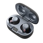Ecouteurs st�r�o sans fil bluetooth, casque d'�coute pour sport, avec double micro et affichage led, ...