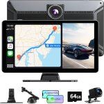 Ecran carplay voiture avec carplay android auto sans fil, 9 pouces ecran tactile autoradio bluetooth ...