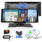 Ecran carplay voiture sans fil apple carplay android auto avec 4k dash cam, 9, 3  cran tactile carplay ...