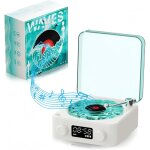 Edkal - haut - parleur bluetooth portable vintage avec tourne - disque vinyle rtro, lumire rglable ...