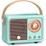 Edkal - haut - parleur bluetooth rtro, portable mini haut - parleur sans fil avec radio fm, rechargeable ...