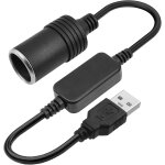 Eifj - adaptateur usb c vers allume - cigare de voiture, 5 v usb vers prise femelle 12 v, cble d'alimentation ...