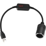 Eifj - adaptateur usb a mle 5 v vers prise allume - cigare 12 v 8 w avec ecran voltmtre pour chargeur ...