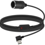 Eifj - usb a mle vers allume - cigare cble convertisseur, 5v a 12v 90 degrs angle droit usb a vers ...