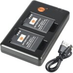En - el12 en el12 lot de 2 batteries de rechange rechargeables et double chargeur compatibles avec nikon ...