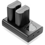 En - el15 lot de 2 batteries de rechange 2000 mah pour appareil photo nikon en - el15 et chargeur lcd ...