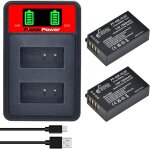 En - el20 en - el20a lot de 2 batteries et chargeur usb led pour appareil photo coolpix p1000, p950, ...